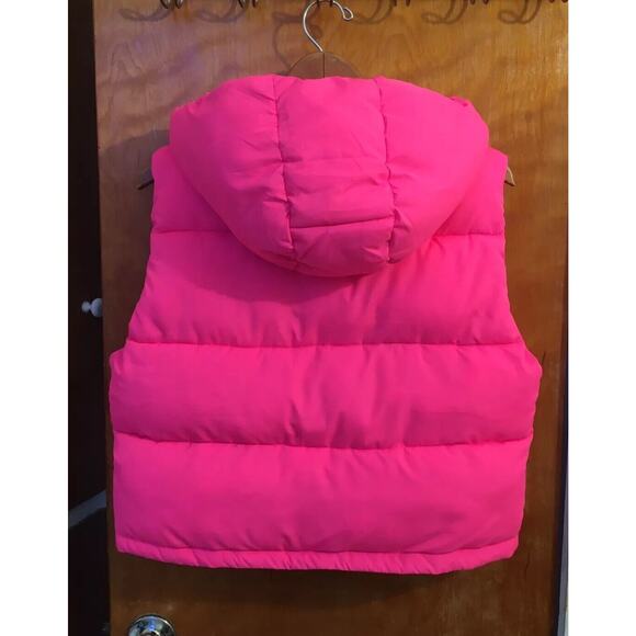 Anthropologie Pilcro Hot Pink Neon Quilted Down Puffer Vest Sz S Utility Scandi - Picture 3 of 8